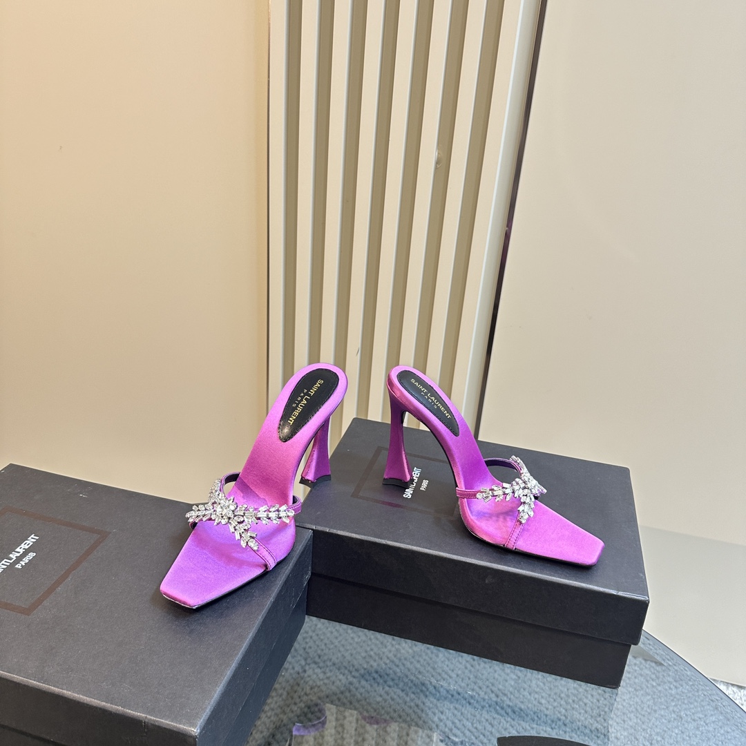 YSL 25ss/Spring and Summer New Runway Style Large Rhinestone High Heels Heel Height: 10.5cm Sandals Size: 35-39 (40 can be customized and not returned)