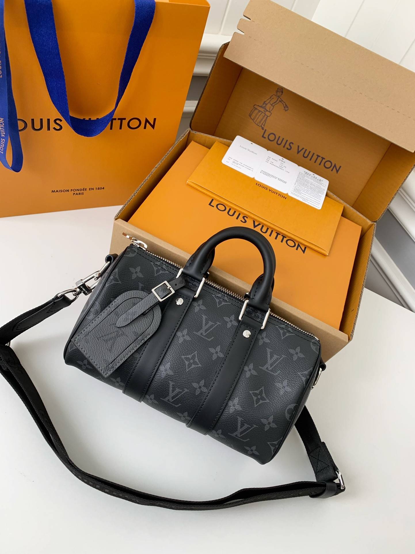 L*V KEEPALL BANDOULIERE 25 Handbag M46271, Top quality Size: 25 * 15 * 11cm