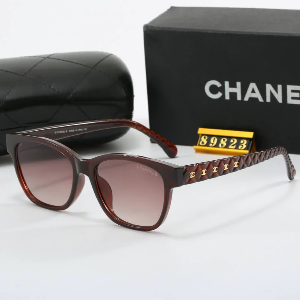 elegant style Di*m*nd pattern temple sunglasses