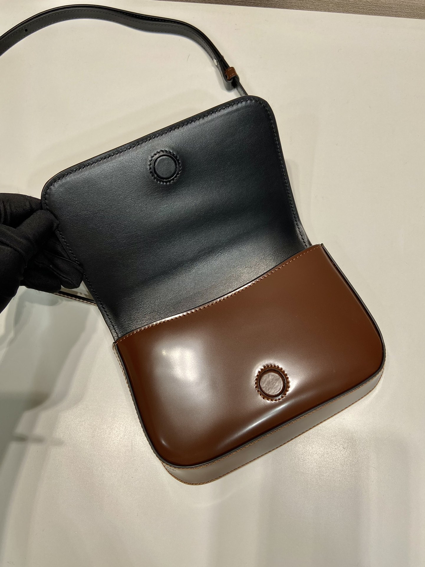 Prada Brushed Leather Mini-bag With Shoulder Strap Bag