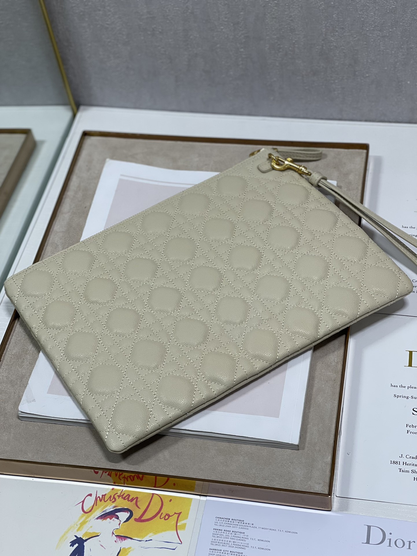 Large Dior Caro Daily Pouch